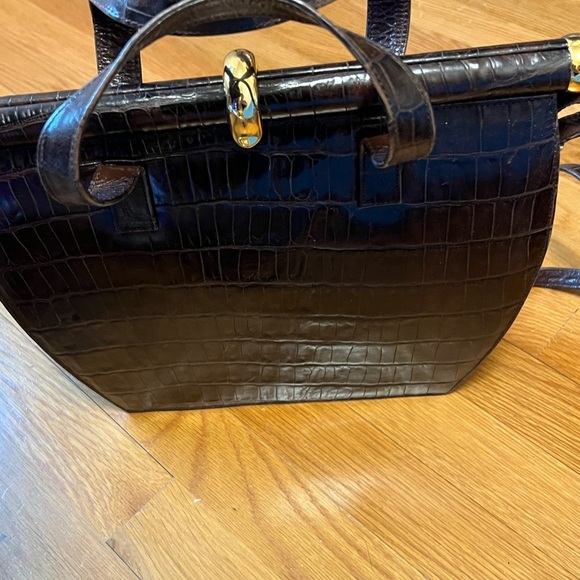 Vintage Stuart Weitzman Art Deco faux croc purse - Picture 2 of 4